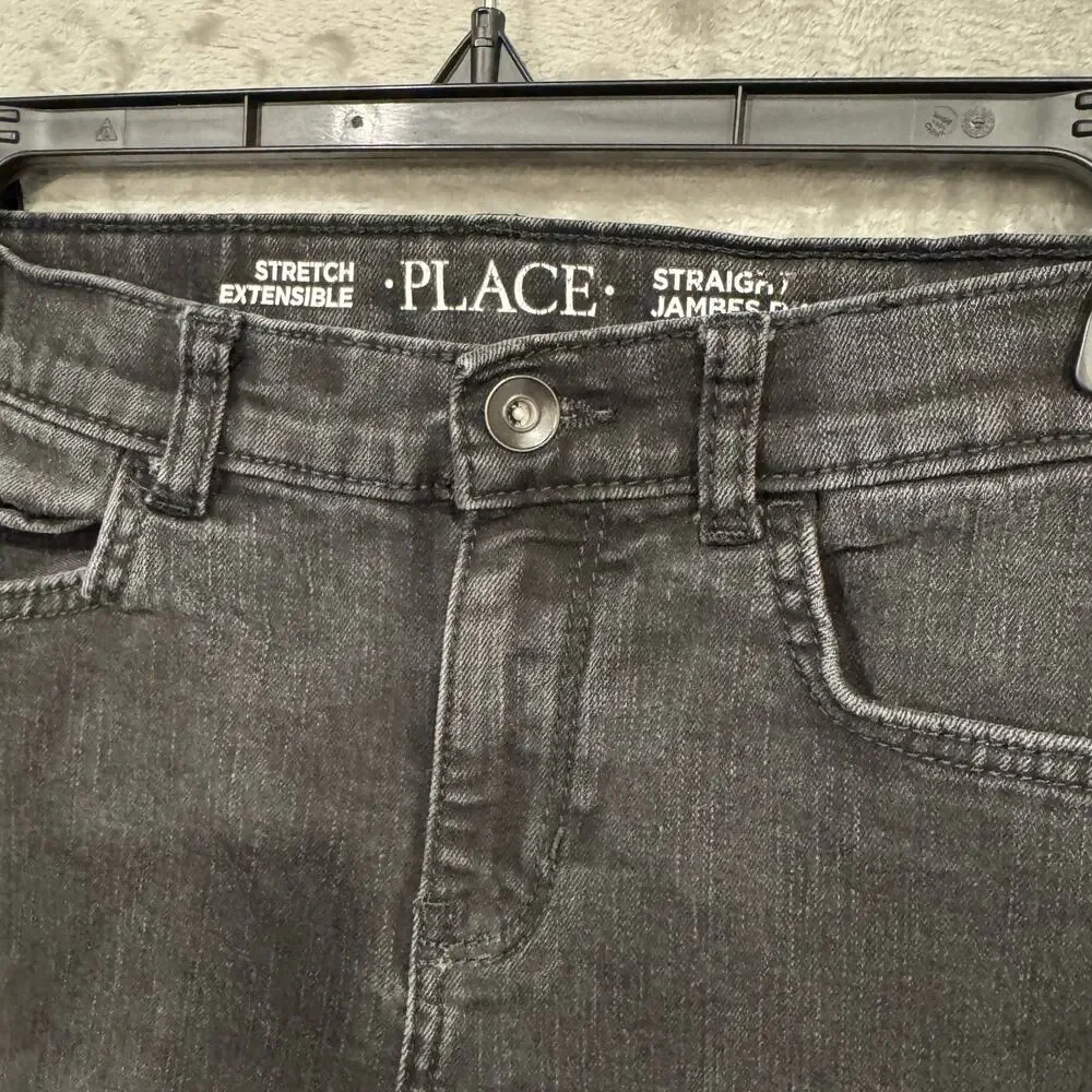 Children’s Place Straight Leg Boys Size 12 Jeans Stretch Faded Black